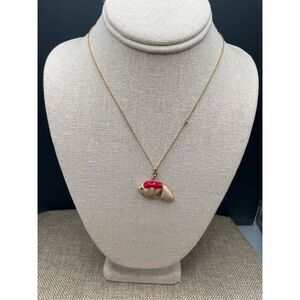 Annaleece by Devries Mop Fish Necklace Gold Tone Chain. READ